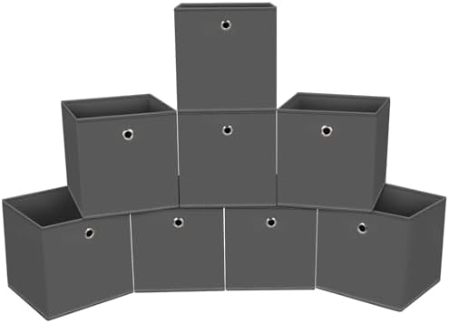 Foldable Storage Cubes Bins, 11 Inch Cloth Storage Cube Fabric Storage Box by NieEnjoy