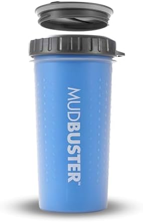 Dexas Lidded MudBuster Large Dog Paw Cleaner, Pro Blue, Fits 2.5"-3.5" Wide Paws by Dexas