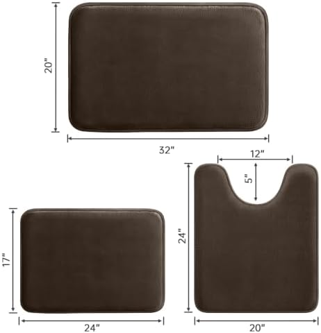 HUXMEYSON 3-Piece Memory Foam Bathroom Rug Set - Image 2