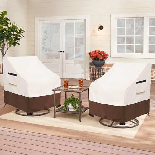 Outdoor Swivel Lounge Chair Cover 2 Pack, Waterproof Patio Chair Covers - Image 7