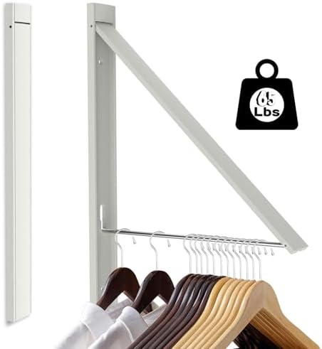 Foldable Wall Mount Drying Rack, Space Saving White by SunEegral