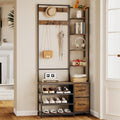GiftGo Hall Tree with Shoe Storage 31.5" Entryway Coat Rack with 4 Shelves by GiftGoDirect
