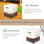 Waterproof Patio Ottoman Cover, Square Patio Small Side Table Cover, Heavy Duty - Image 6