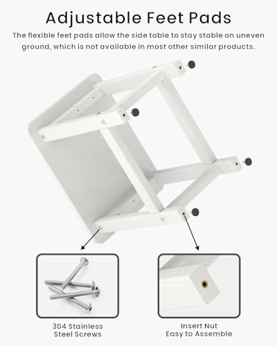 Set of 2 HDPE Outdoor Side Table, Weatherproof Small Outdoor Table - Image 5