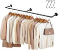 66.1" Industrial Pipe Clothing Rack, Wall Mounted Clothes Rack by BOSHANGJIA