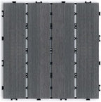 22 PCS Wood Plastic Composite Interlocking Deck Tiles 12" x 12" Indoor Outdoor - Image 3