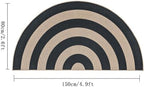 Faux Jute Rug 2.6x5Ft Half Circle Rainbow Doormat Easy Jute Carpet - Image 2