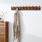 SKOLOO Rustic Wall Mounted Coat Rack, 10 Hooks, Solid Wood - Image 2