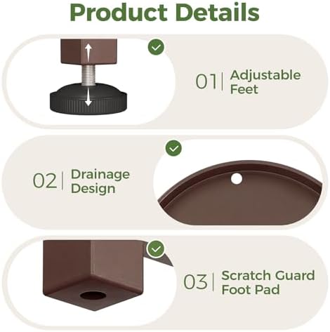 Bamworld Corner Plant Stand Indoor Outdoor Tall Metal Flower Pot Stands - Image 5
