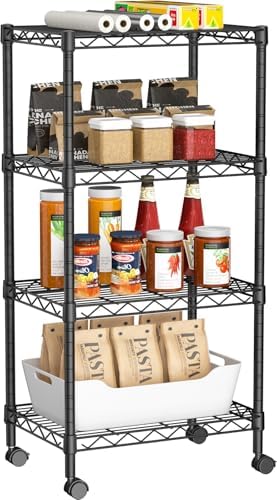 Golpart Small Shelves Storage Wire Metal Adjustable Shelf Unit by Golpart