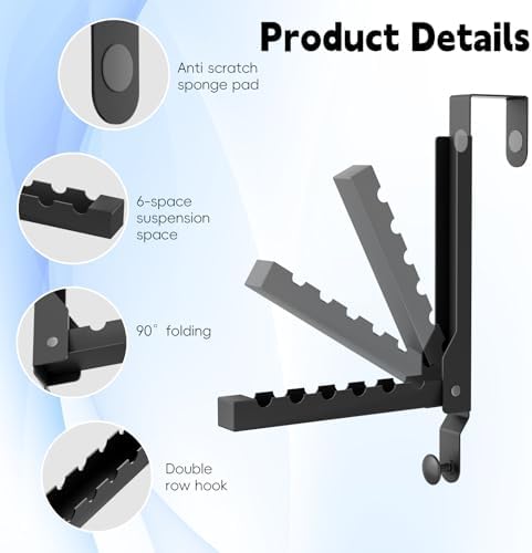 2 Pack Over The Door Hanger Folding Clothes Drying Rack, Folding Hanging Coat - Image 4