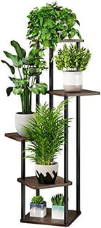 AZERPIAN 5 Tier Tall Plant Stand Indoor Corner Tiered Shelf Metal MDF Board by AZERPIAN