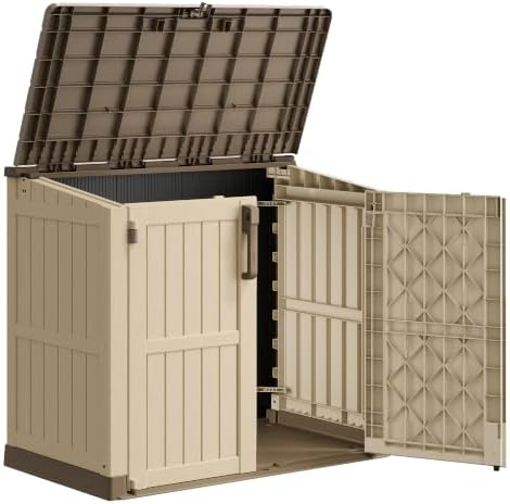 Plastic Outdoor Storage Shed, 36 Cu Ft Waterproof Outdoor Storage Cabinet by WTFGO