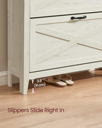 VASAGLE Farmhouse Shoe Cabinet, Narrow Storage Organizer, 2 Flip Drawers - Image 7