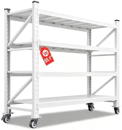 55.1” Wide Heavy Duty Metal Garage Shelving, Steel Shelf by AFAIF