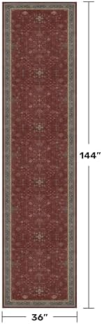 Large Burgundy 3x12 Long Runner Rug - Image 2