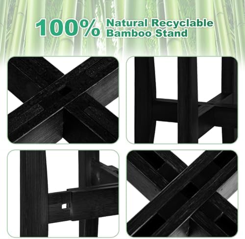 Rnined Plant Stand Indoor, Bamboo Plant Shelf, Adjustable Corner Plants Flower - Image 5