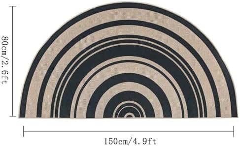 Easy Jute Rug 2.6x5Ft Half Round Rainbow Carpet - Image 2