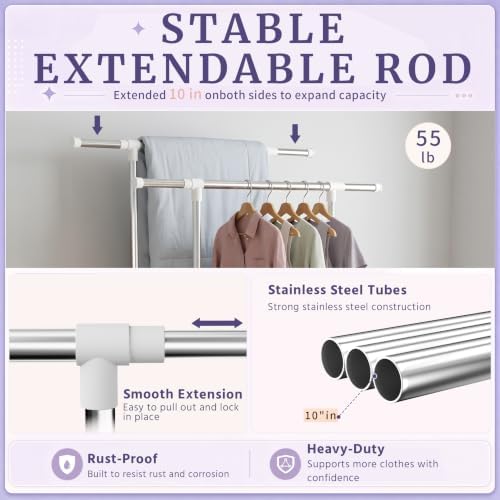 Clothes Drying Rack Foldable，Height & Length Adjustable Drying Rack - Image 4