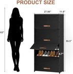 9 Tier Shoe Cabinet with Door, 36-Pair Storage - Image 3
