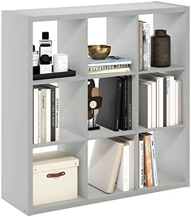 Furinno Cubicle Open Back Decorative Cube Storage Organizer, Light Grey by Furinno-FitsYourSpaceFitsYourBudget