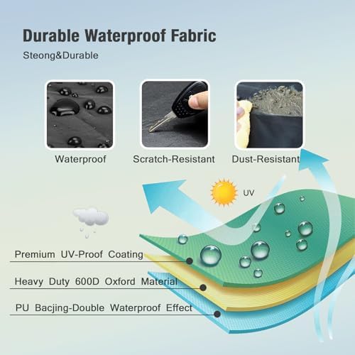 REDRICH 600D Heavy Duty Outdoor TV Cover or 49-50 inch TV, Upgraded Waterproof - Image 4