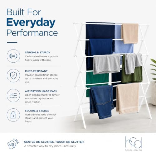 Honey-Can-Do 6-Tier Collapsible Clothes Drying Rack, No Assembly - Image 6