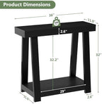 Black Console Table, 500lbs Heavy Duty Behind Couch Sofa Table, Hallway Entry - Image 2