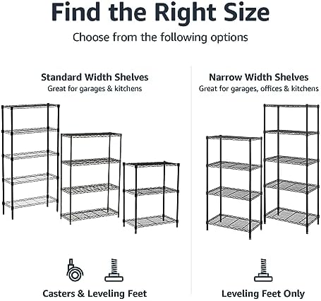 Amazon Basics 4-Shelf Adjustable Heavy Duty Steel Wire Rack Storage Shelving - Image 4