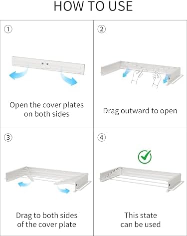 JOOM Wall Mounted Clothes Drying Rack, 31.5 Inch Foldable Rack - Image 5