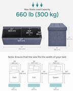 SONGMICS 43.3 Inches Folding Storage Ottoman Bench, Load 660 lb - Image 3