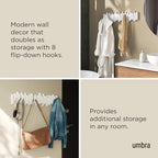 Umbra Sticks Wall Coat Rack, Wall Mount 8 Retractable Hooks - Image 4
