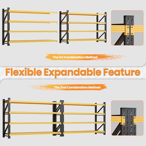 60” Wide Heavy Duty Metal Garage Shelving, Adjustable Storage Shelf - Image 5