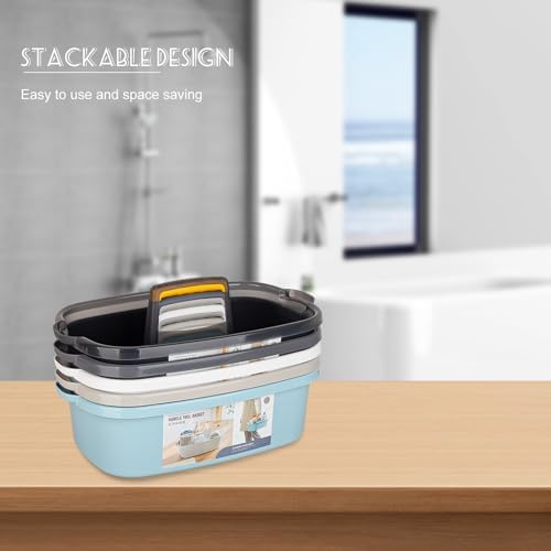 Large Cleaning Supplies Caddy Portable Shower Caddy Basket Clear Grey - Image 5