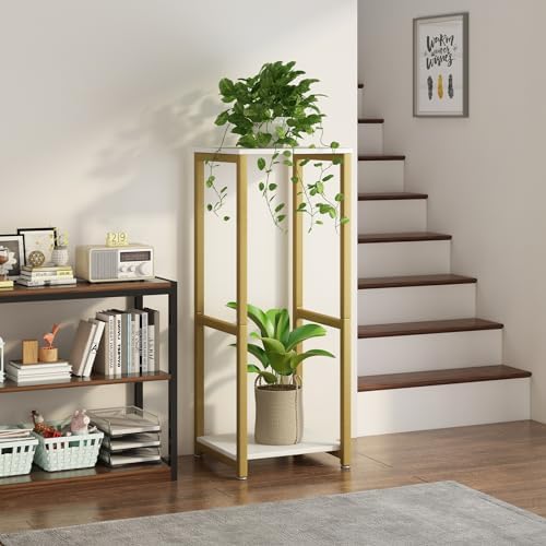 2 Tier Plant Stand Indoor Corner Tall Square Shape Plant Shelf - Image 3