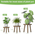 3-Pack Wood Plant Stands Indoor, Single Plant Stand - Image 3
