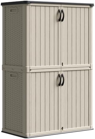 Patiowell 50 cu.ft Plastic Vertical Outdoor Storage Shed by Patiowell