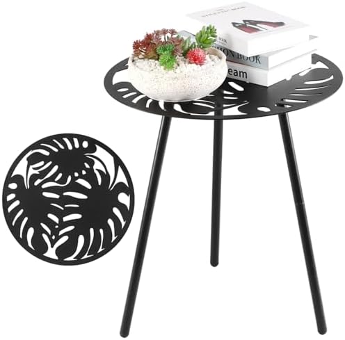 Party Zealot 1 Pack Extra-Large Metal Outdoor Side Tables 18 Inches Outside End by PartyZealot