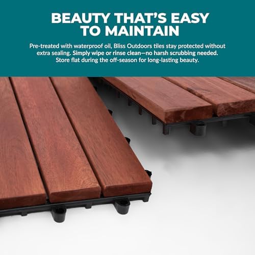 Bliss Outdoors 6-Slat Acacia Hardwood Deck Tiles - Image 5