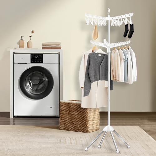 SUYU Clothes Drying Rack, Folding Clothes Drying Tree, 2 Layer - Image 2