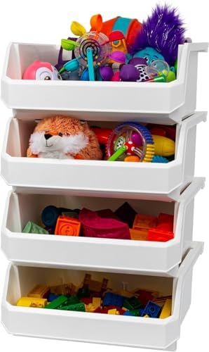ReadySpace Extra Large Stackable Plastic Storage Bins by Akro-Mils