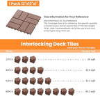 27 Pack Plastic Interlocking Deck Tiles, Patio Floor Decking Tiles - Image 5