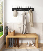 Optish 1 Pack Wooden Black Coat Rack Wall Mount, 16.1" Rustic Coat Hanger Hooks - Image 5