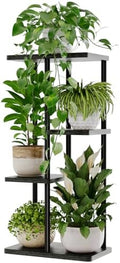 Bamworld Plant Stand 4 Tier Corner Metal Shelf Black by Bamworld
