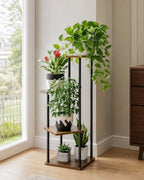 Bamworld Small Plant Stand Corner Plant Shelf by Bamworld