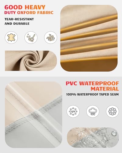 Patio Outdoor Furniture Covers Waterproof, Rectangular Outdoor Table Cover - Image 3
