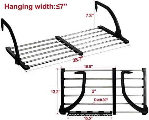 Portable Clothes Drying Rack for Balcony Railings Windowsill, Folding Towel - Image 2