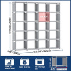 Mavivegue 20 Cube Book Shelf, Storage Organizer, Large DIY Bookcase-Grey - Image 2