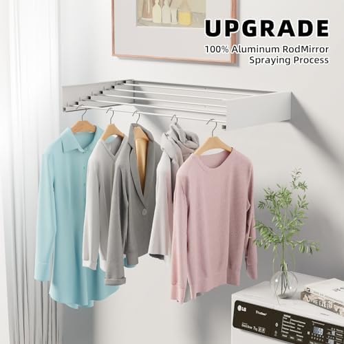 ZMBESUP Wall Mounted Drying Rack, 31.5-Inch Foldable Laundry Rack - Image 6