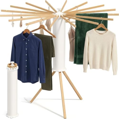 SUYU Clothes Drying Rack Foldable, Heavy Duty Tripod Laundry Drying Rack by SUYU